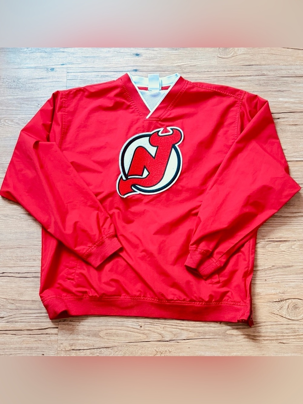 Vintage 90’s Majestic New Jersey Devils Pullover Windbreaker Polyester Size L